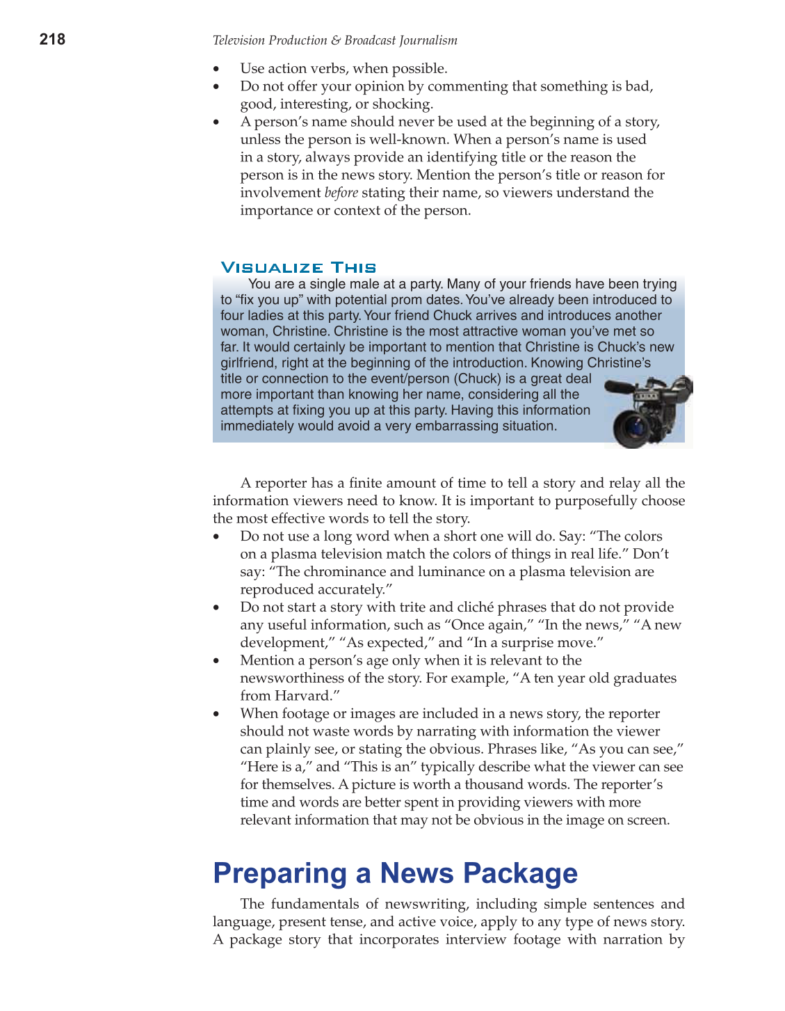 Television Production &amp; Broadcast Journalism, 2nd Edition page 218