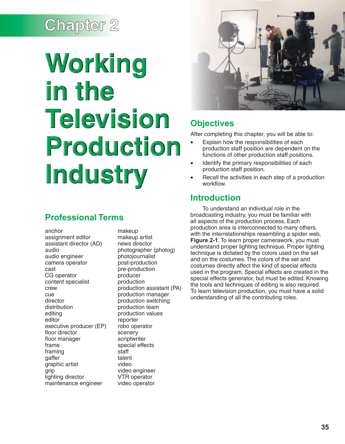 Television Production &amp; Broadcast Journalism, 2nd Edition page 35