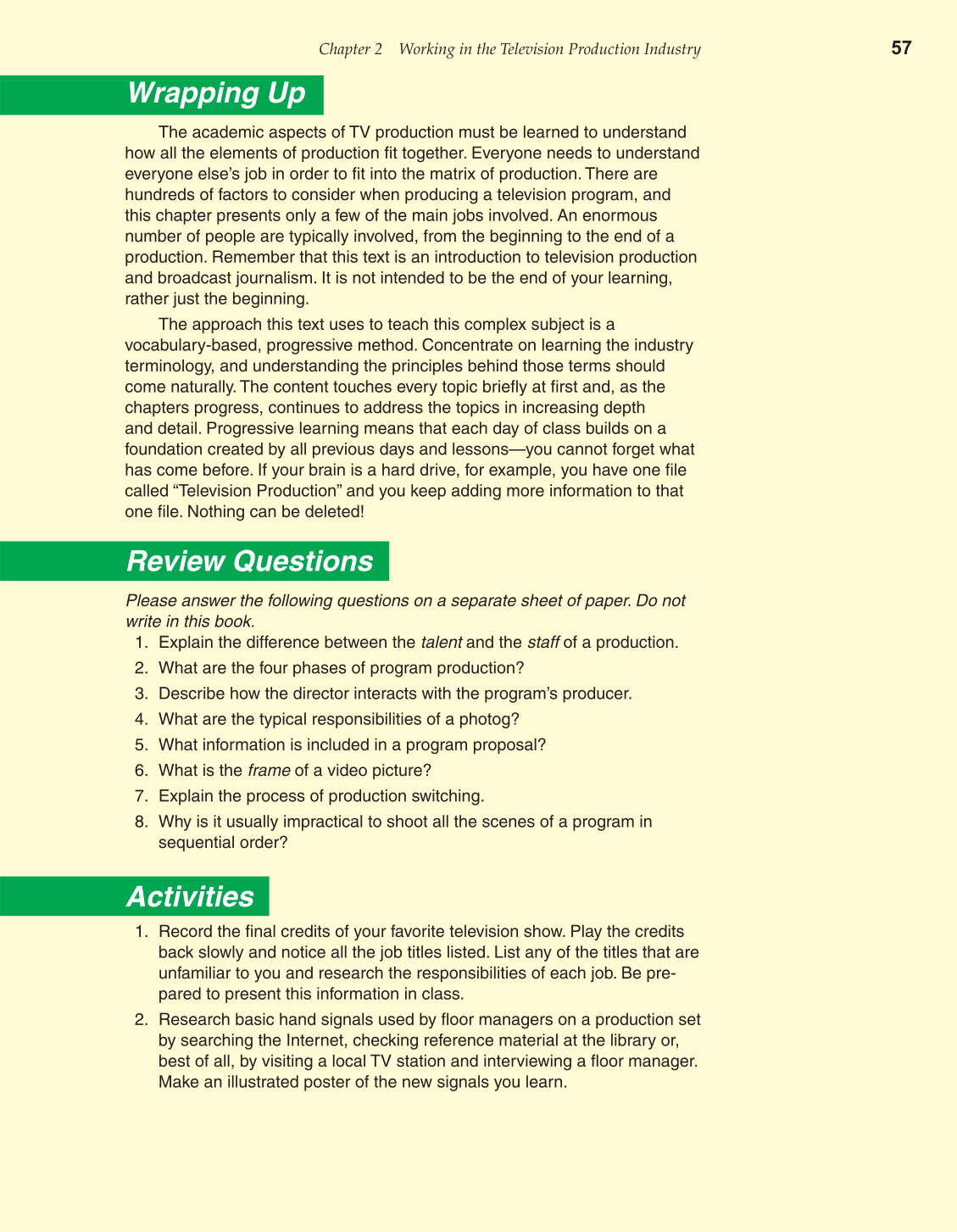 Television Production &amp; Broadcast Journalism, 2nd Edition page 57