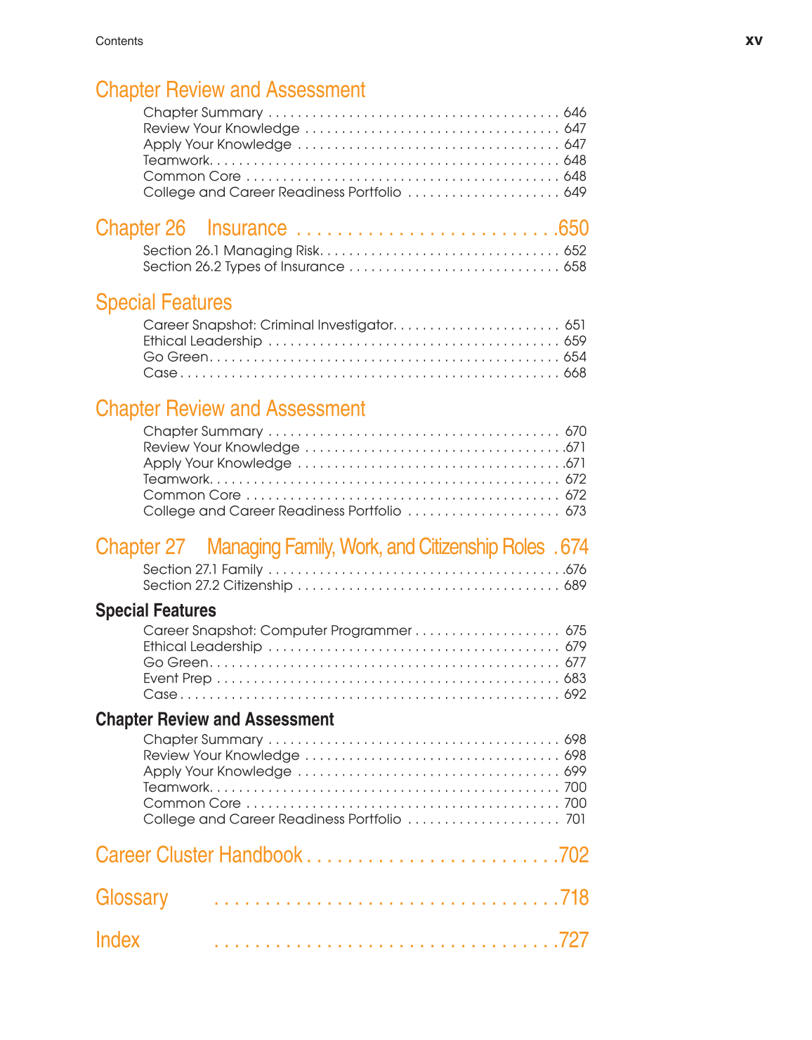 School to Career, 10th Edition page xv