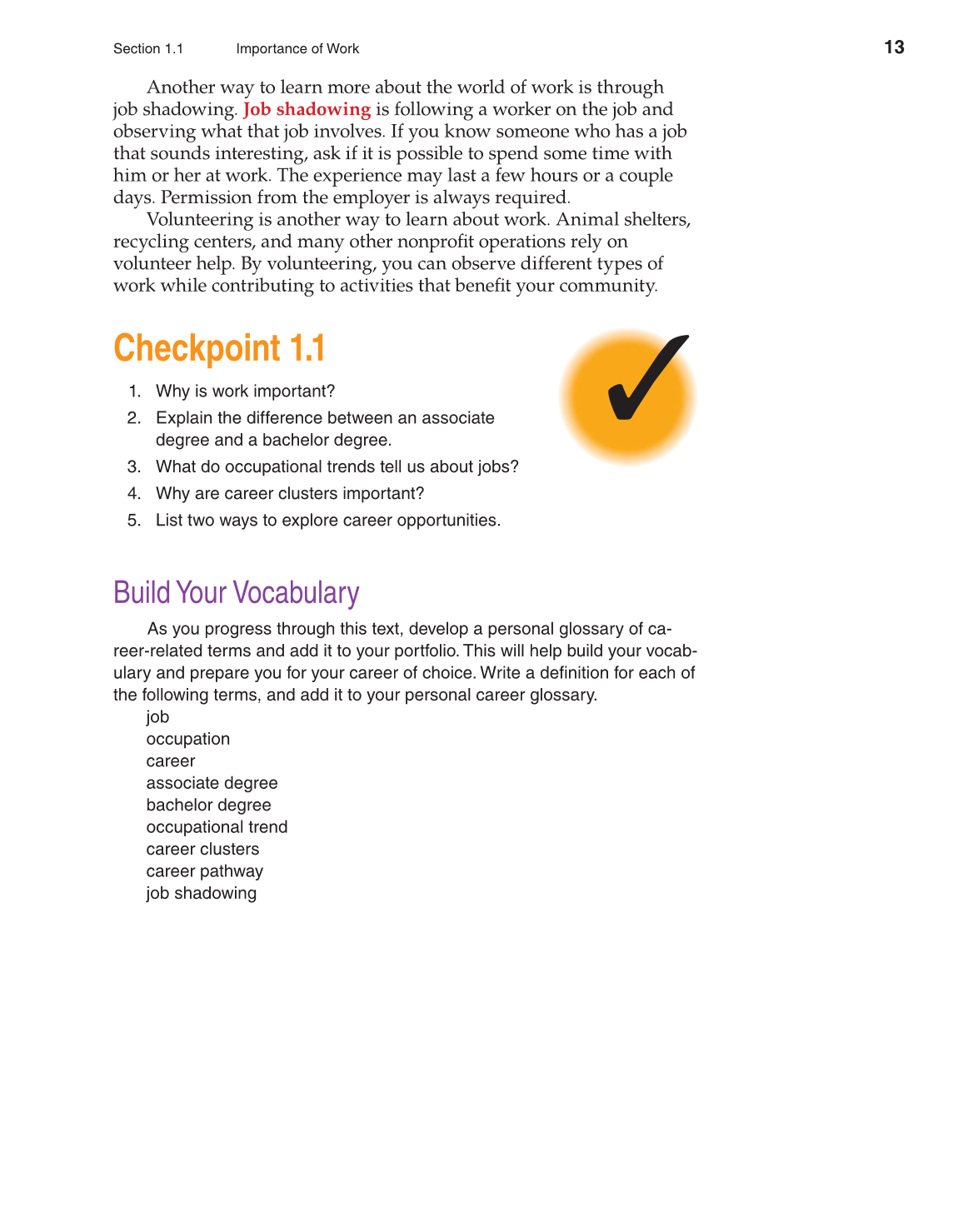 School to Career, 10th Edition page 13