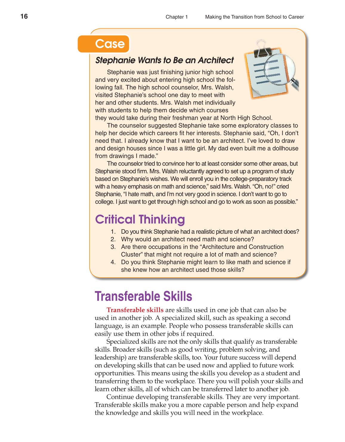 School to Career, 10th Edition page 16