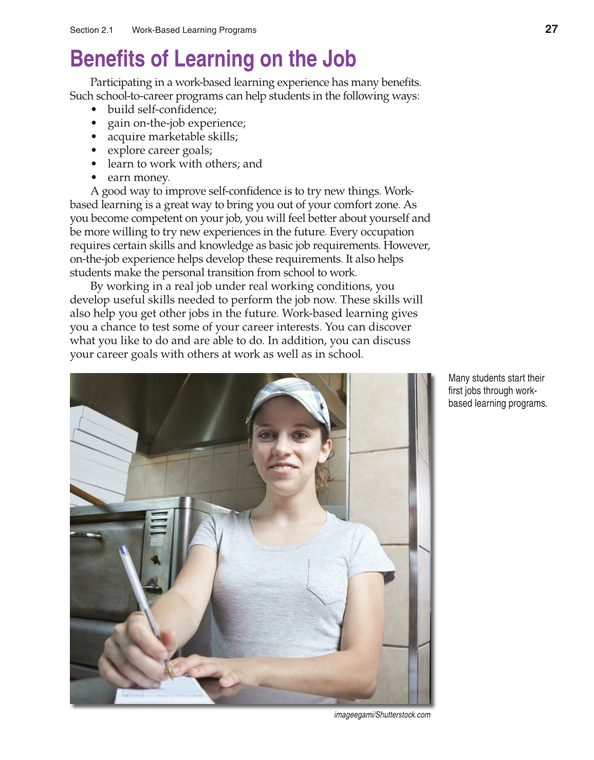 School to Career, 10th Edition page 27