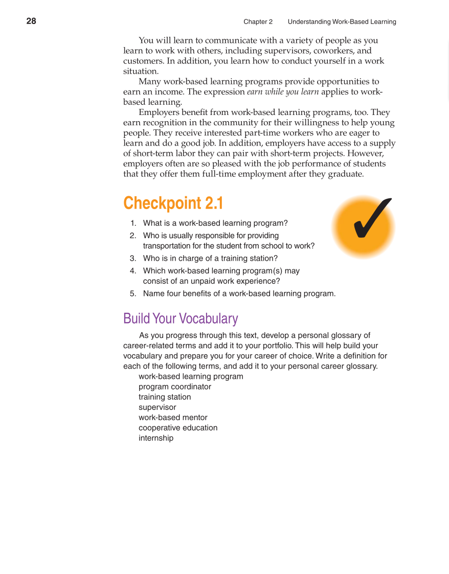 School to Career, 10th Edition page 28