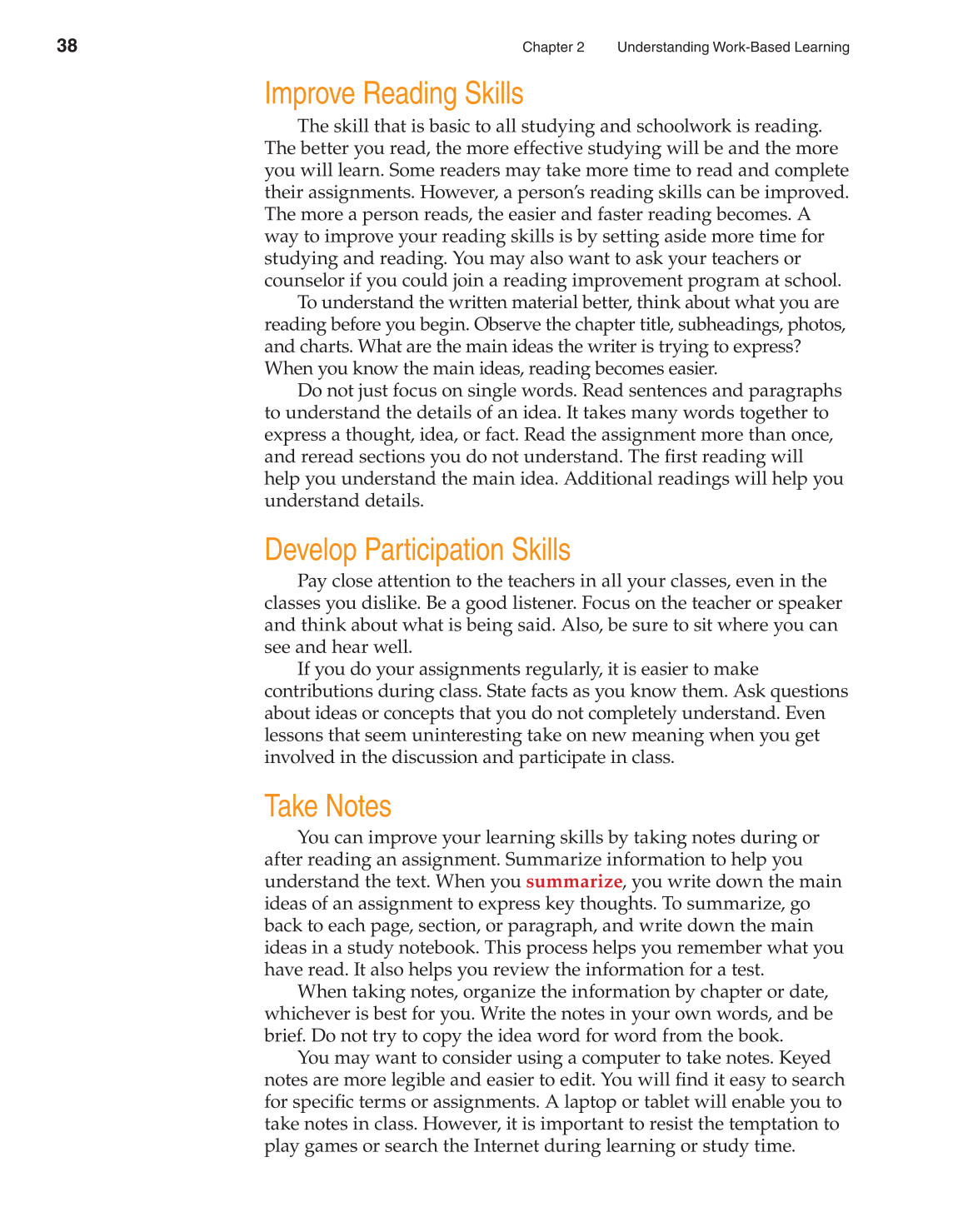School to Career, 10th Edition page 38