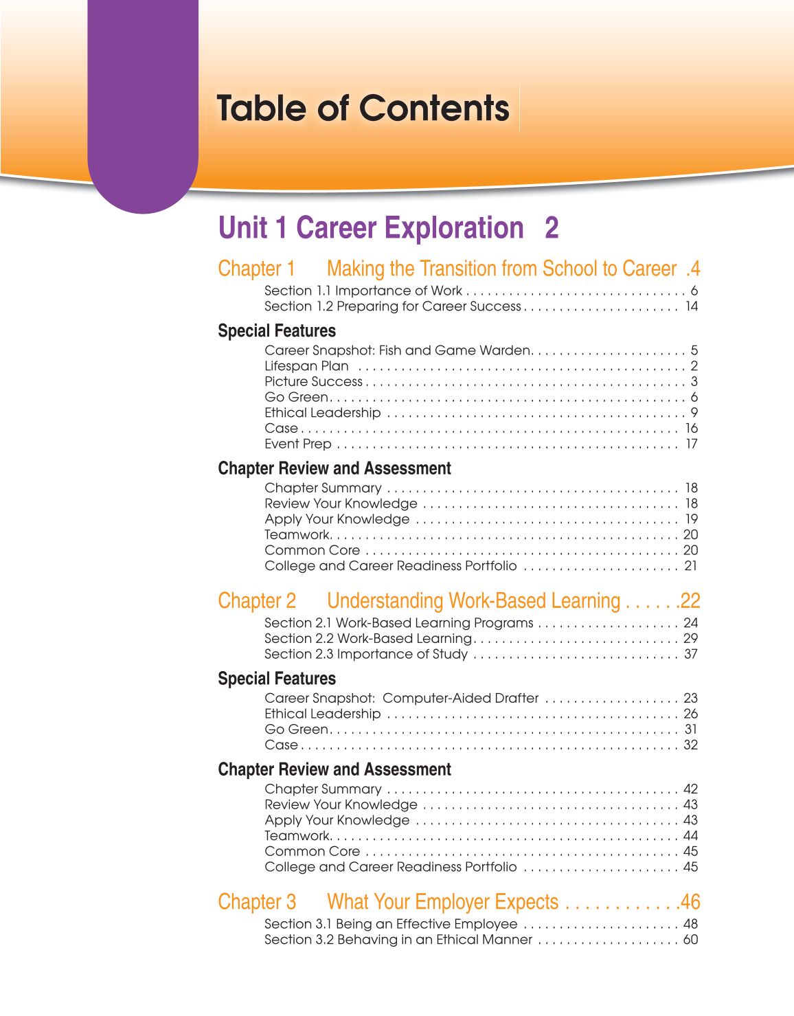 School to Career, 10th Edition page vi