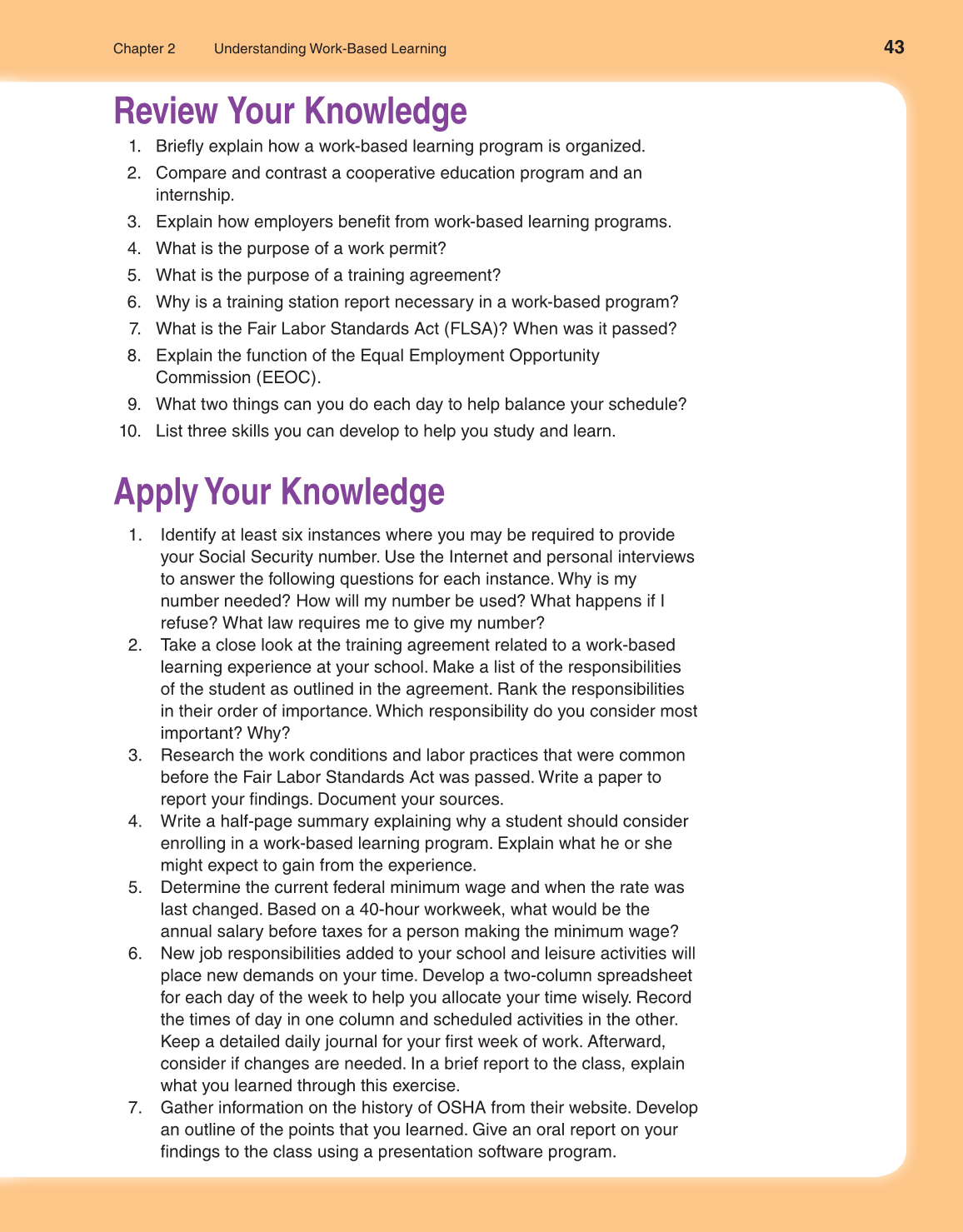 School to Career, 10th Edition page 43