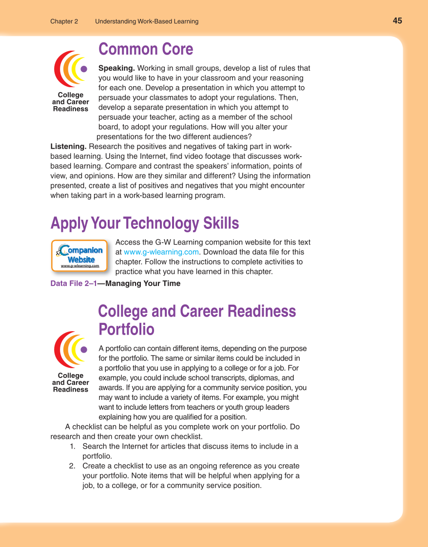 School to Career, 10th Edition page 45