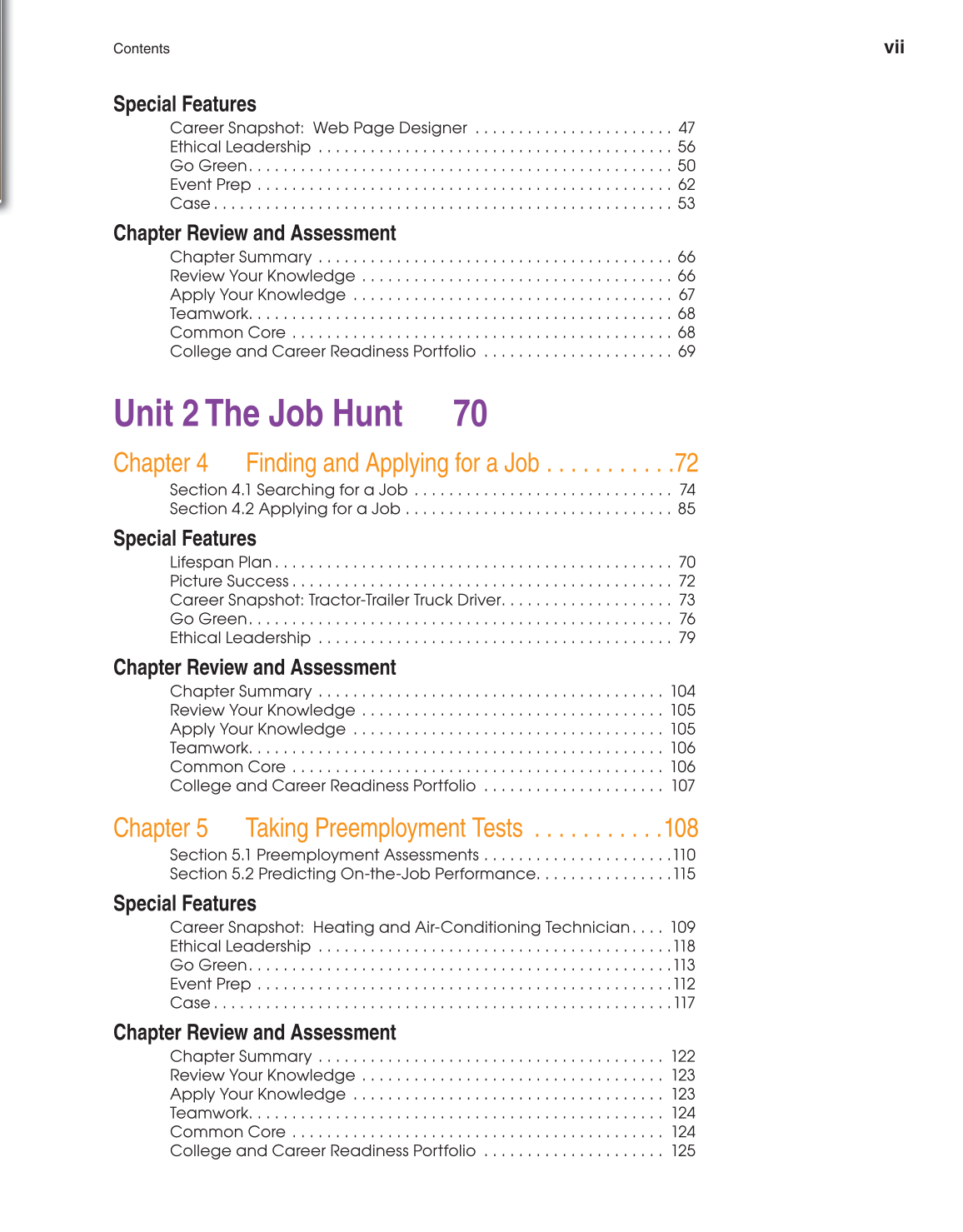 School to Career, 10th Edition page vii