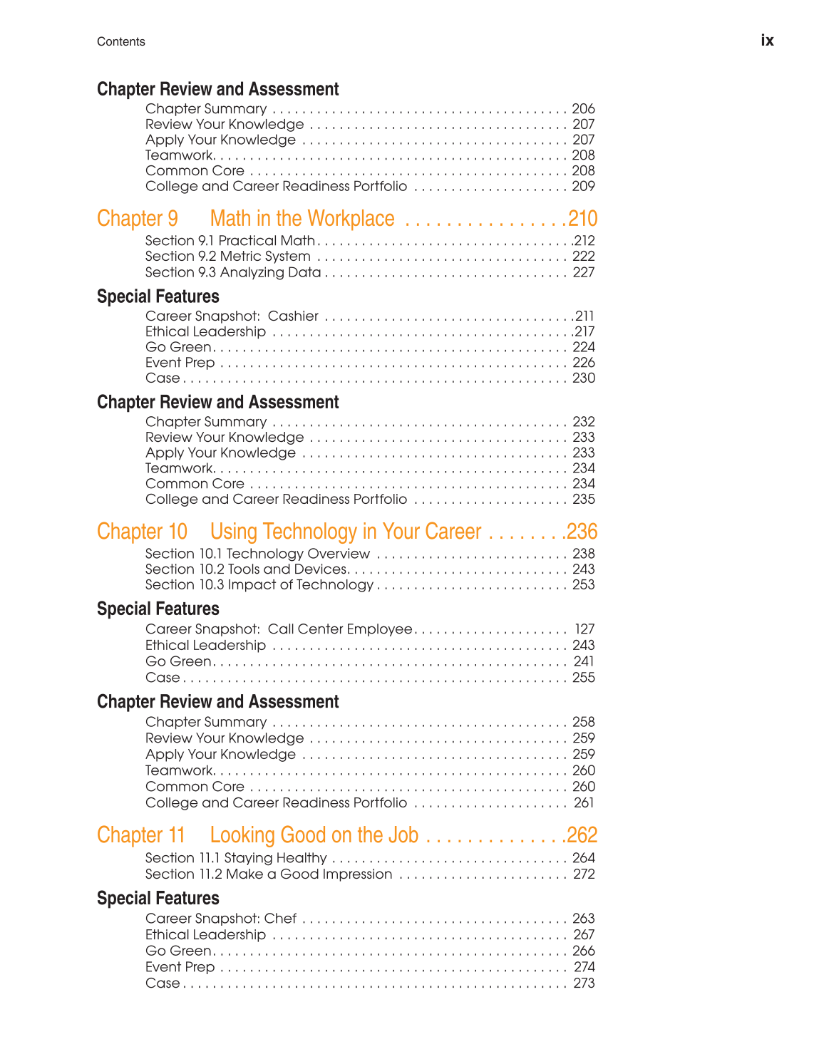 School to Career, 10th Edition page ix