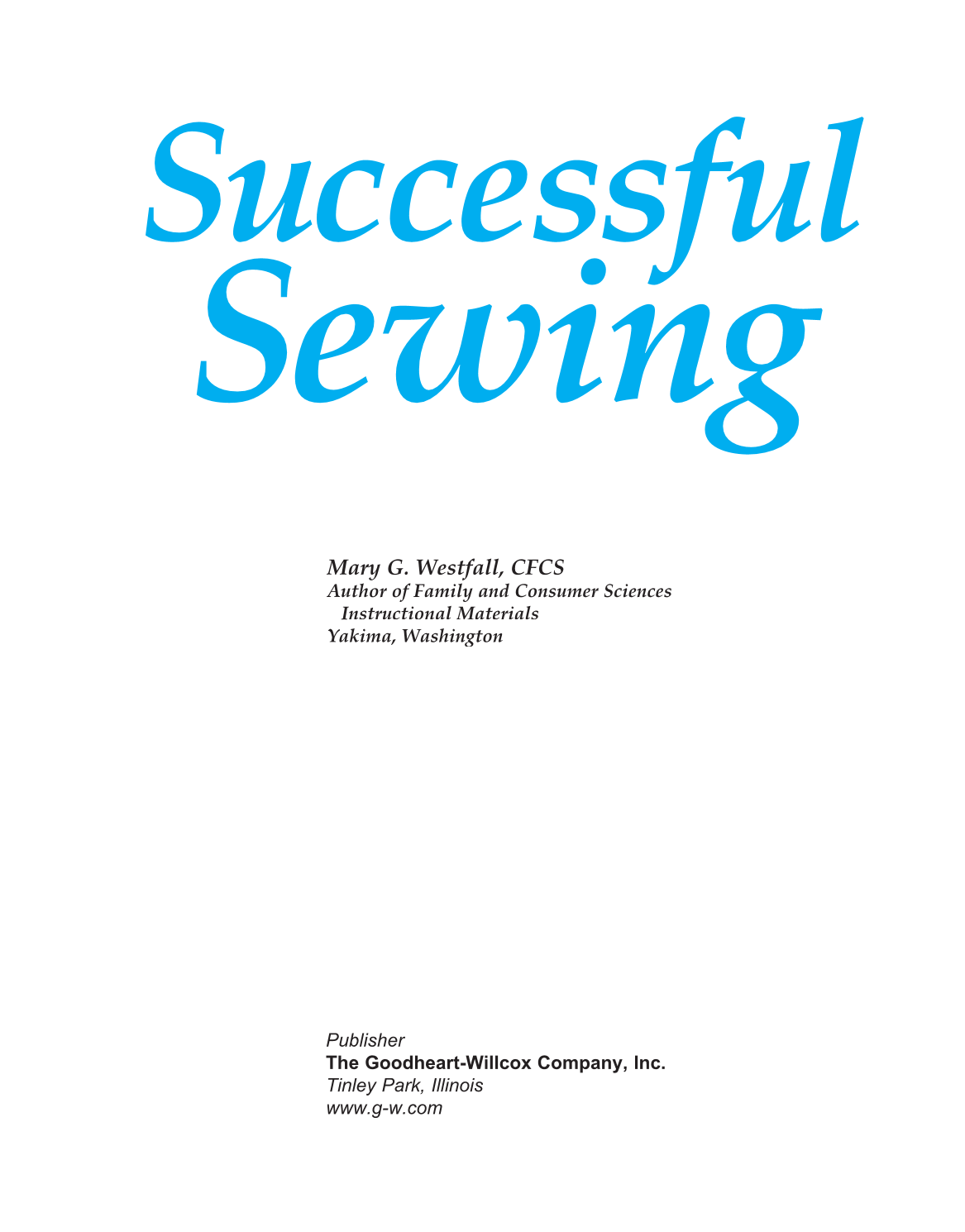 Successful Sewing, 7th Edition page 1