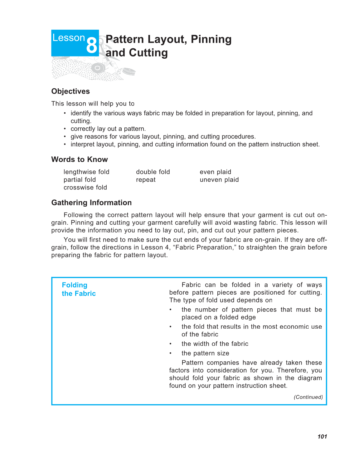 Successful Sewing, 7th Edition page 101