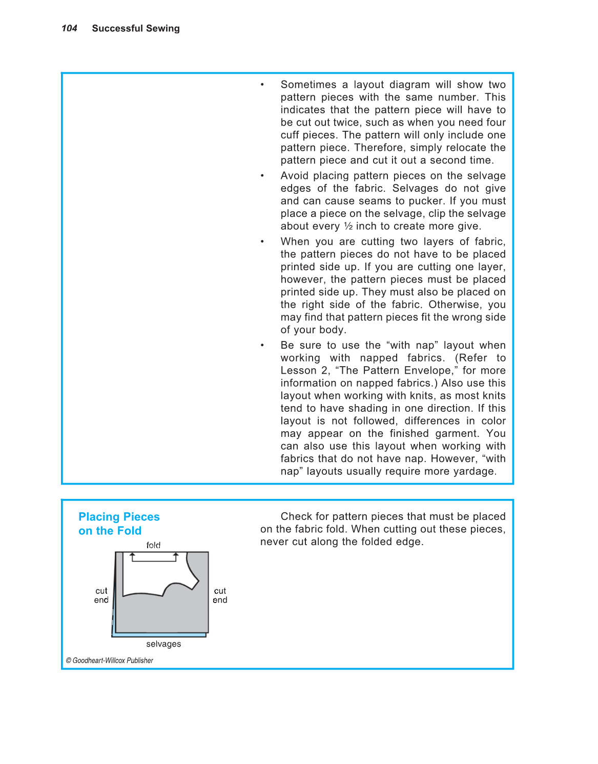 Successful Sewing, 7th Edition page 104