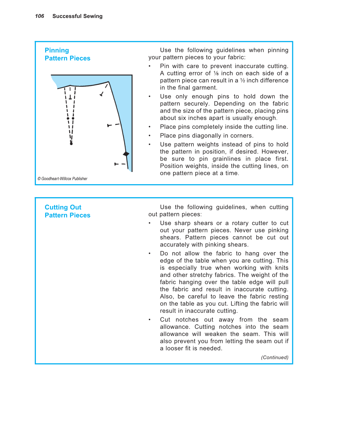 Successful Sewing, 7th Edition page 106