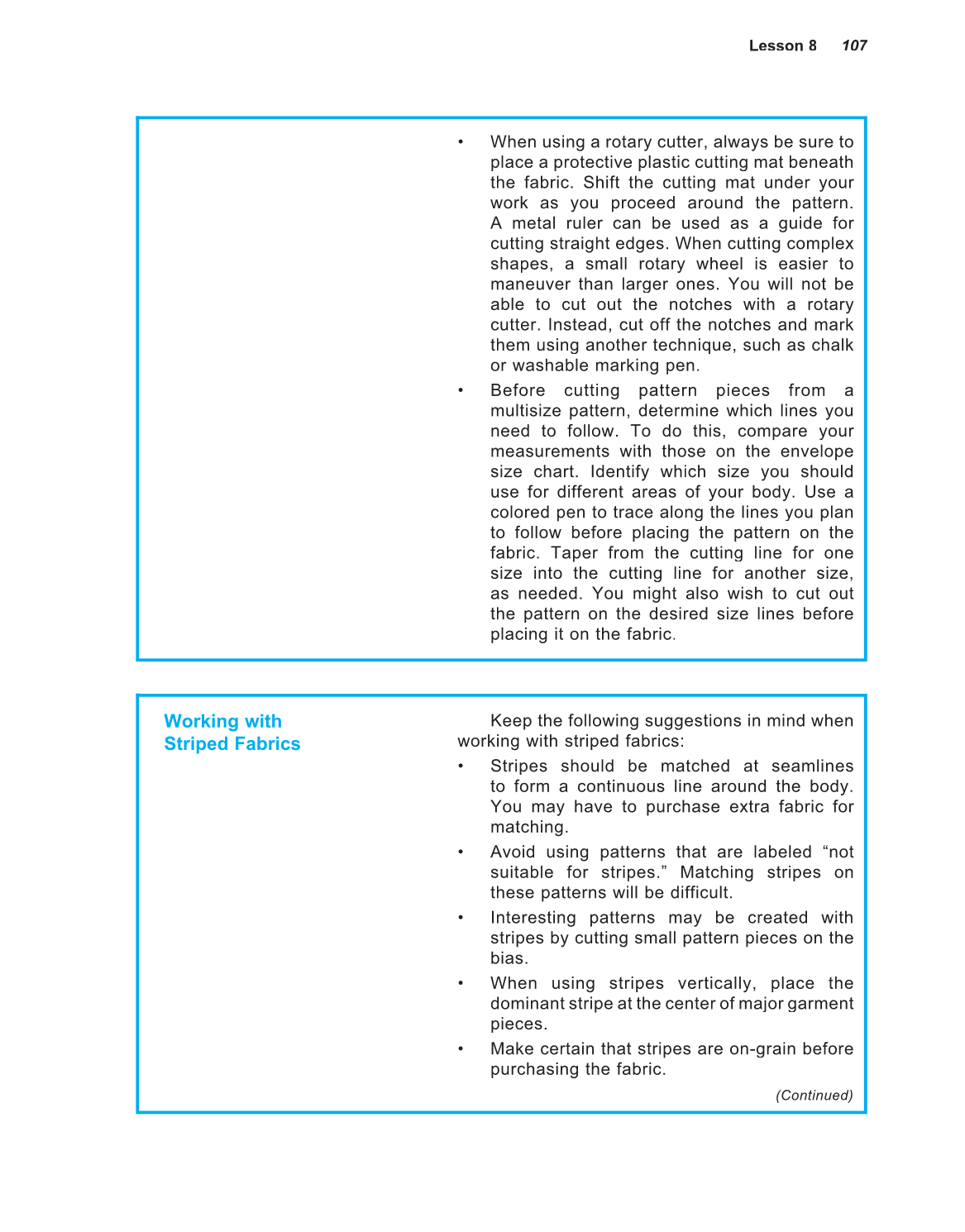 Successful Sewing, 7th Edition page 107