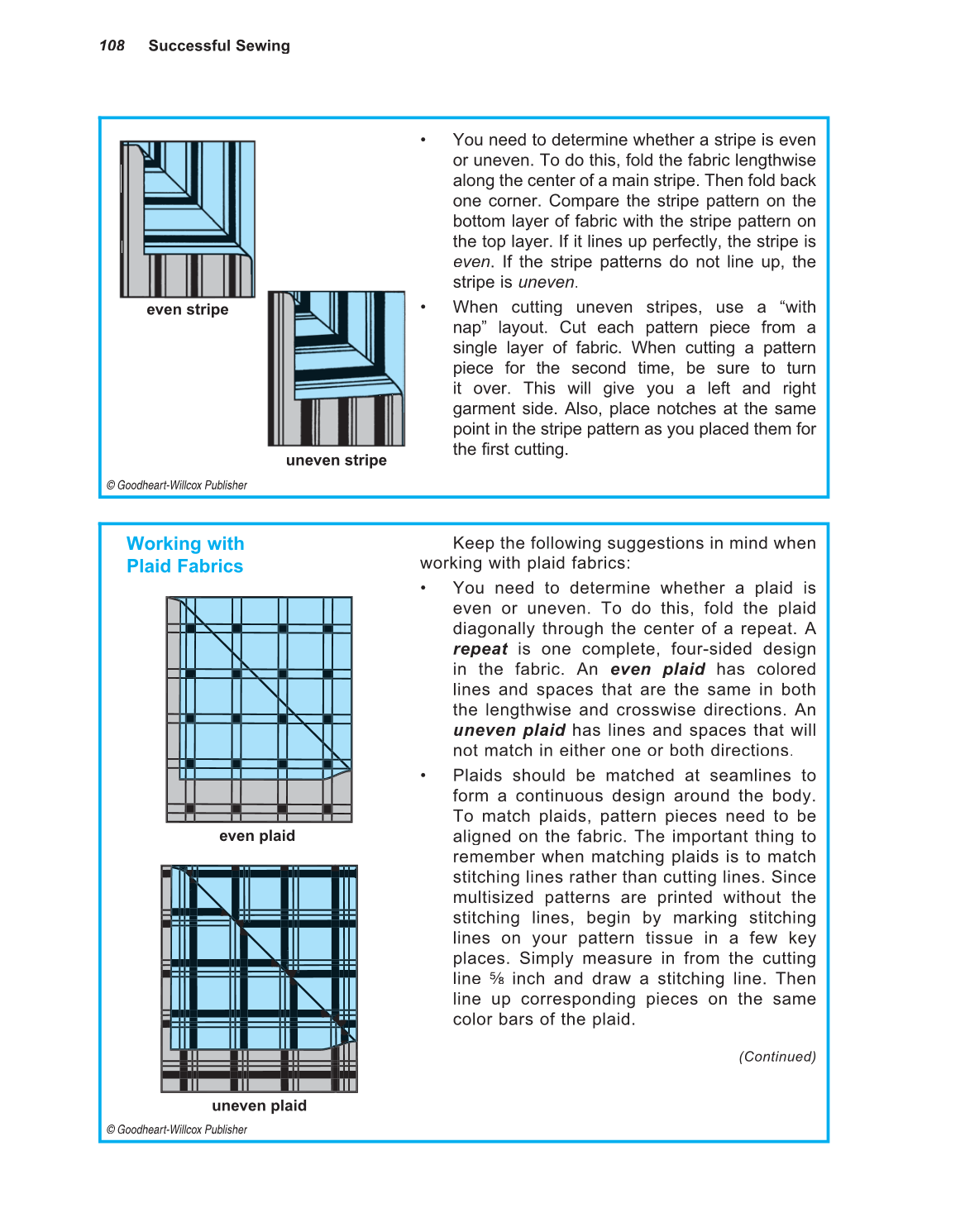 Successful Sewing, 7th Edition page 108