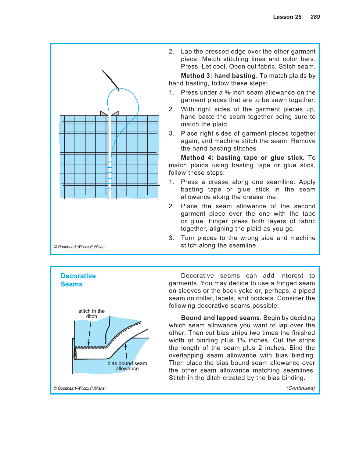 Successful Sewing, 7th Edition page 289