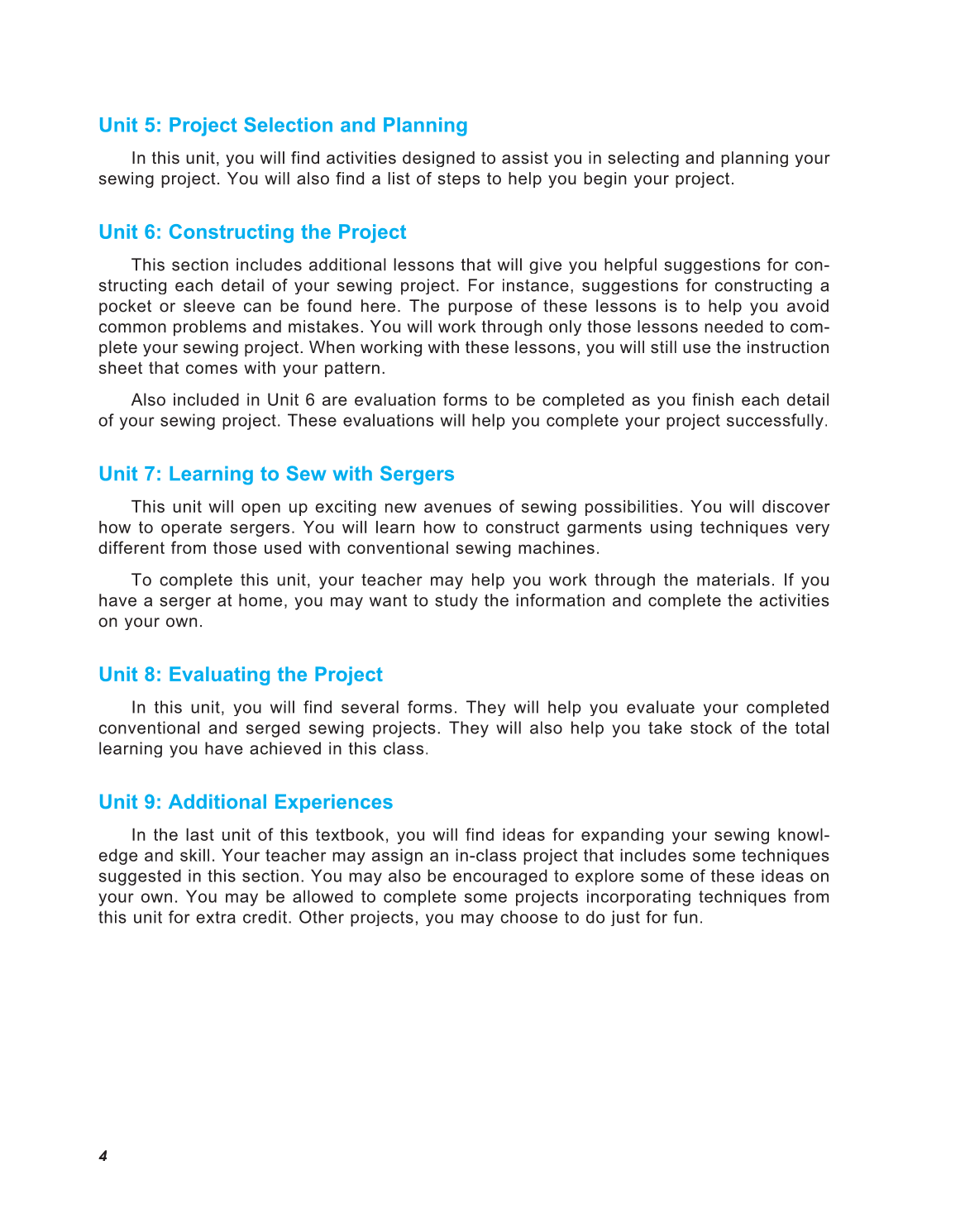 Successful Sewing, 7th Edition page 4