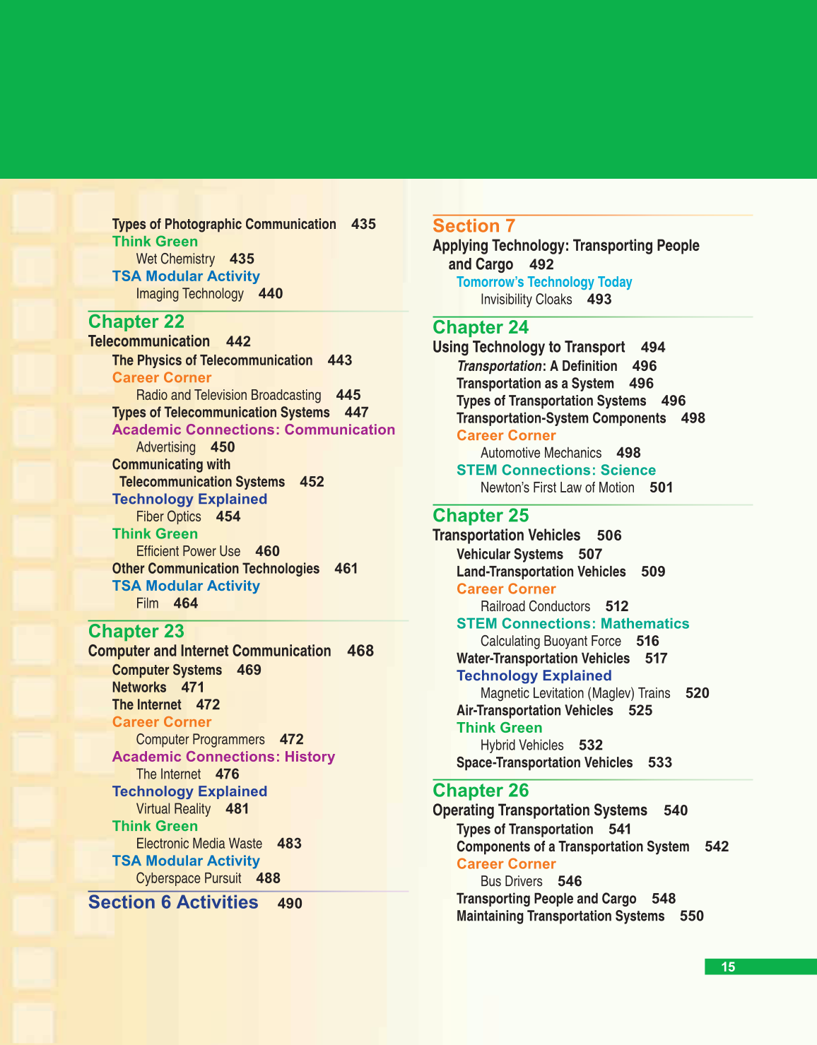Technology &amp; Engineering, 6th Edition page 15