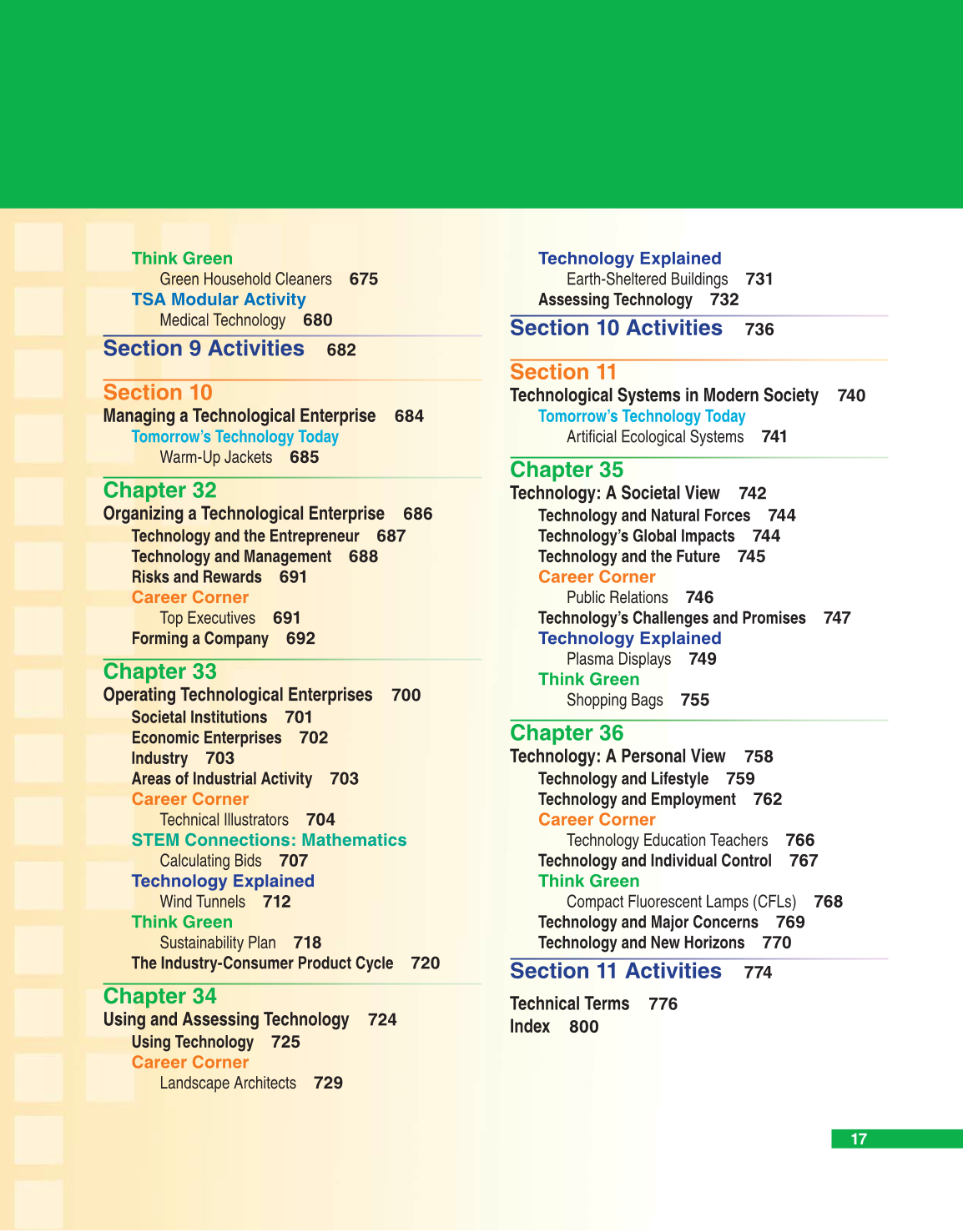 Technology &amp; Engineering, 6th Edition page 17