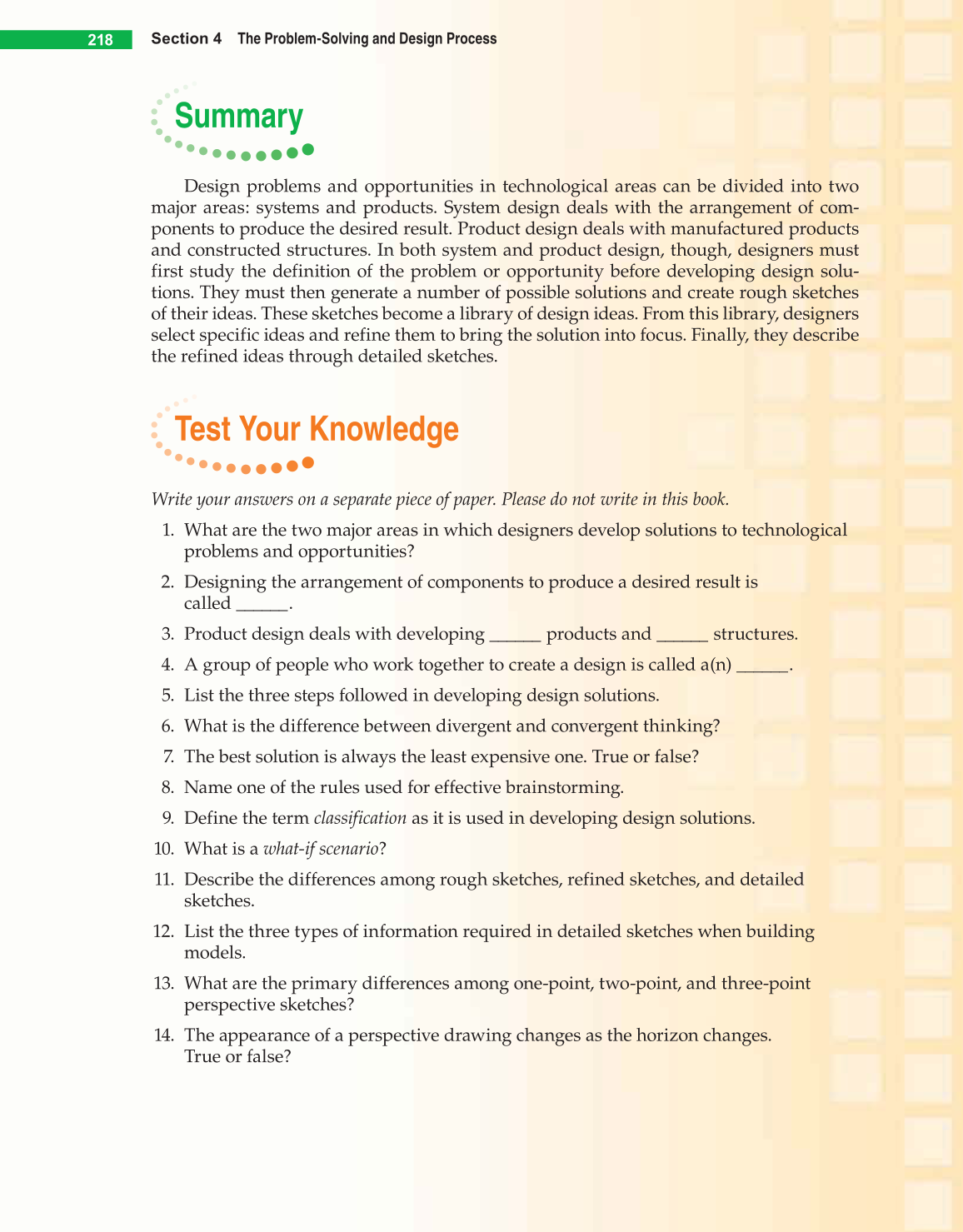 Technology &amp; Engineering, 6th Edition page 218