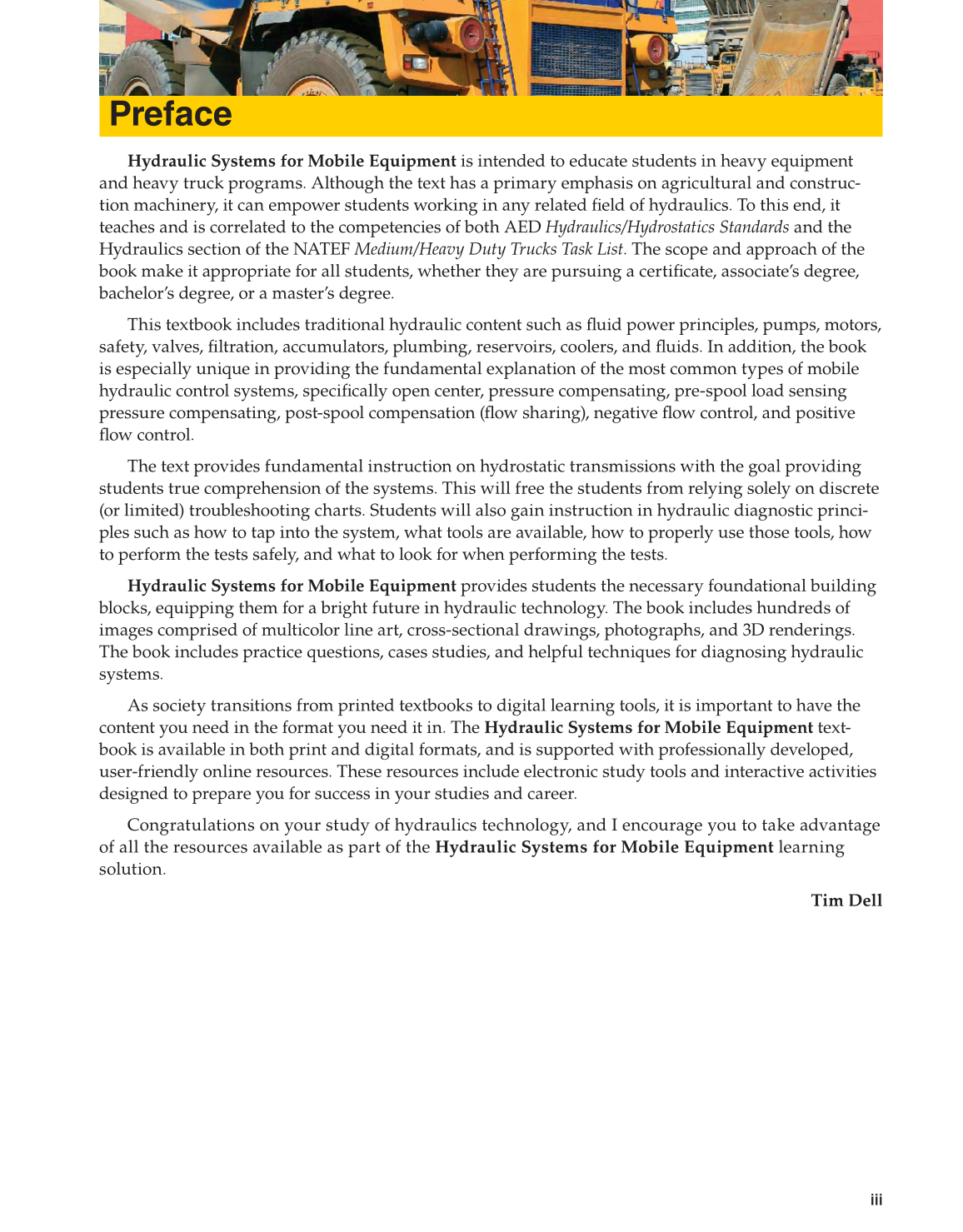 Hydraulic Systems for Mobile Equipment, 1st Edition page iii