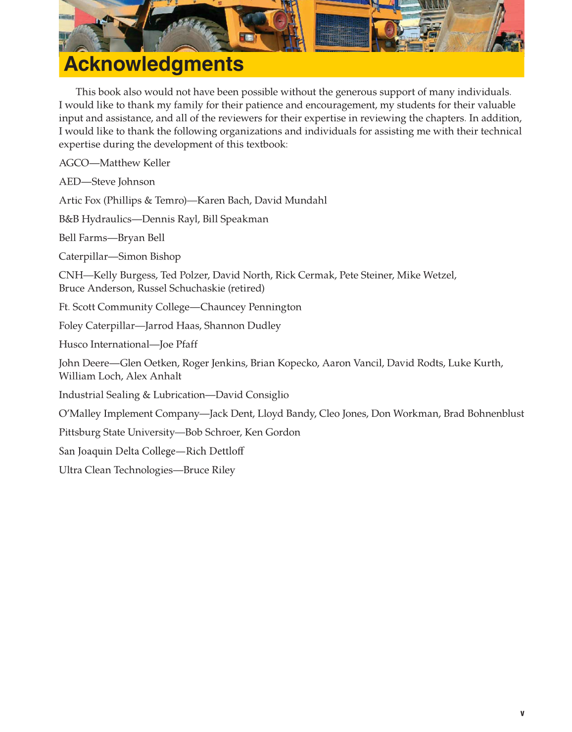 Hydraulic Systems for Mobile Equipment, 1st Edition page v