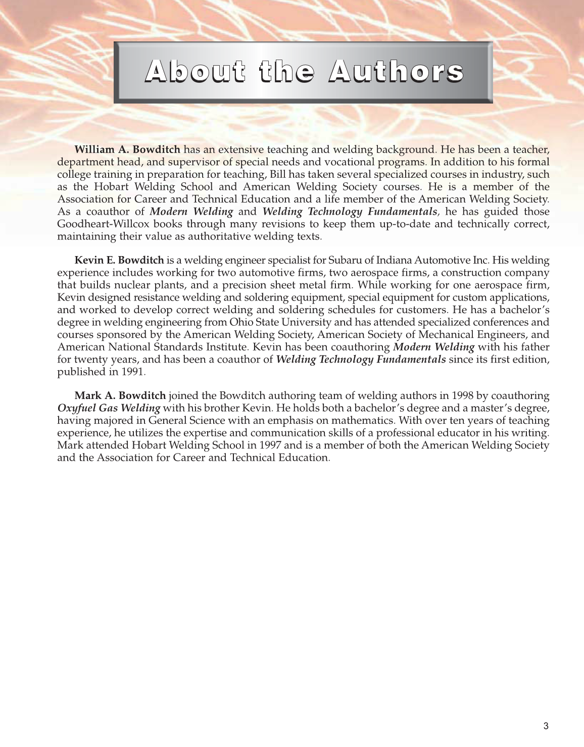 Welding Technology Fundamentals, 4th Edition page 3