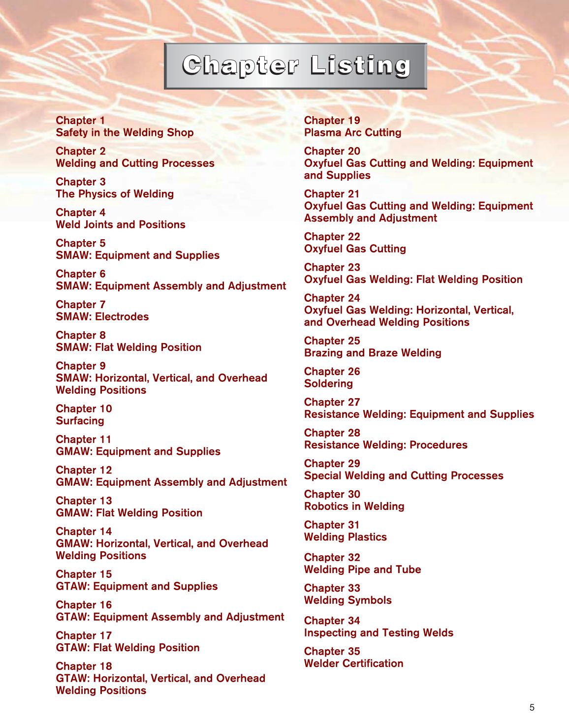 Welding Technology Fundamentals, 4th Edition page 5