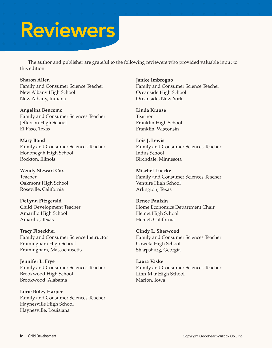 Child Development: Early Stages Through Age 12, 8th Edition page iv