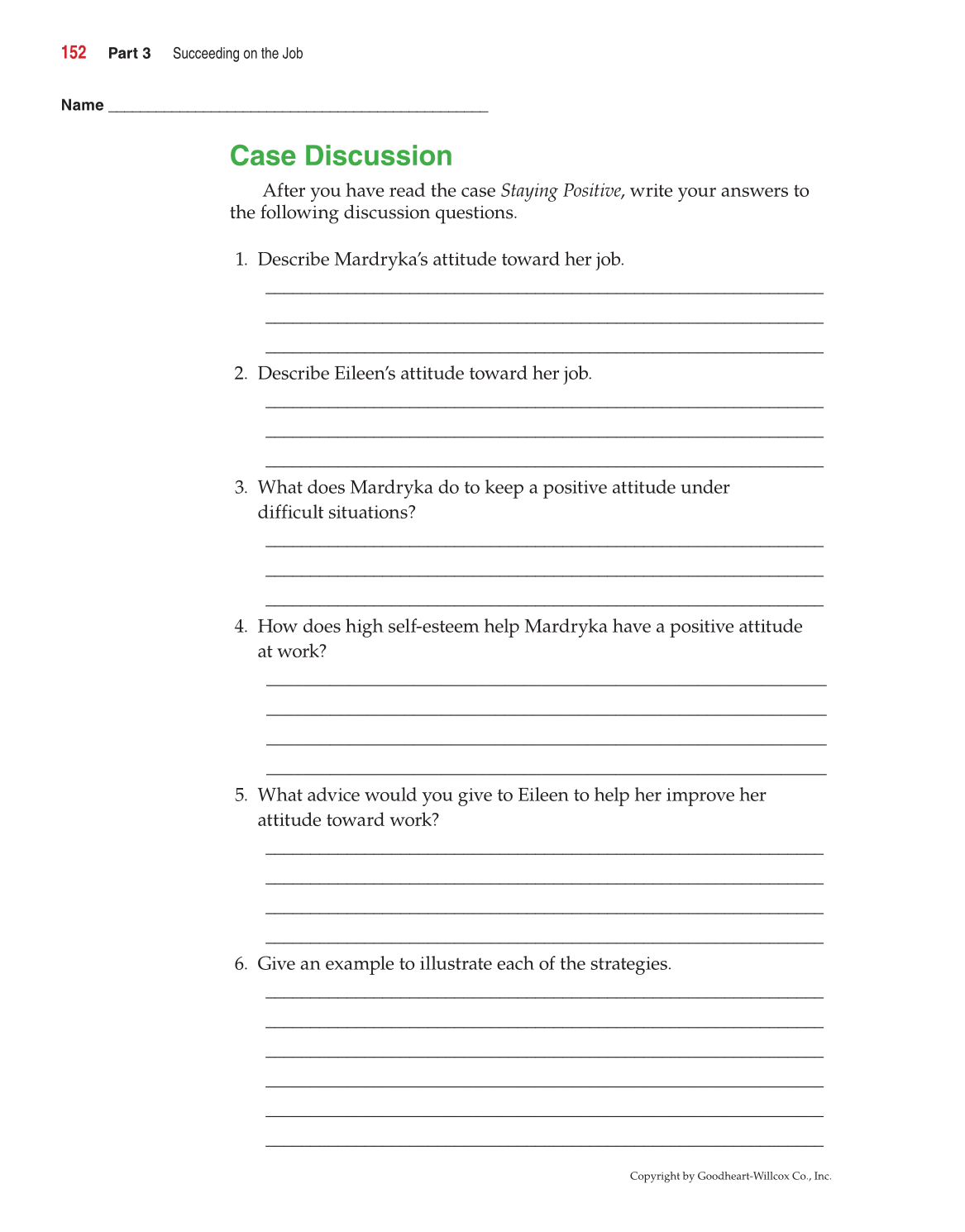 Career Success: The Attitude Advantage, 2nd Edition page 152