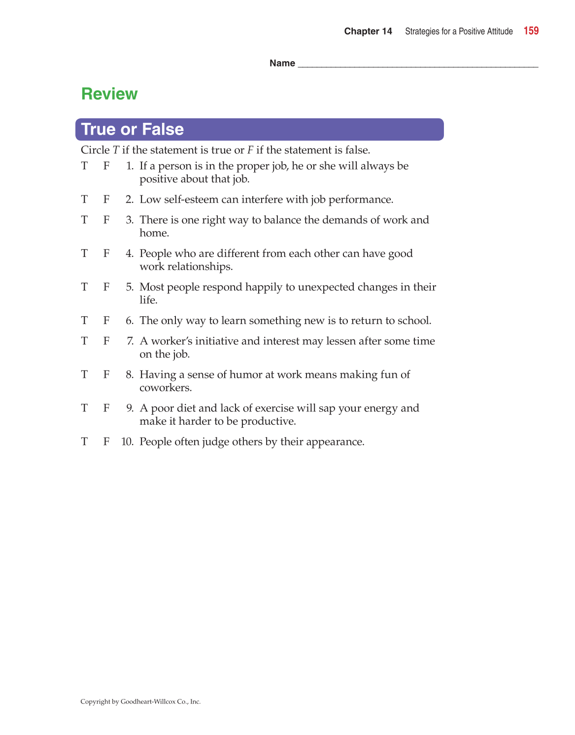 Career Success: The Attitude Advantage, 2nd Edition page 159