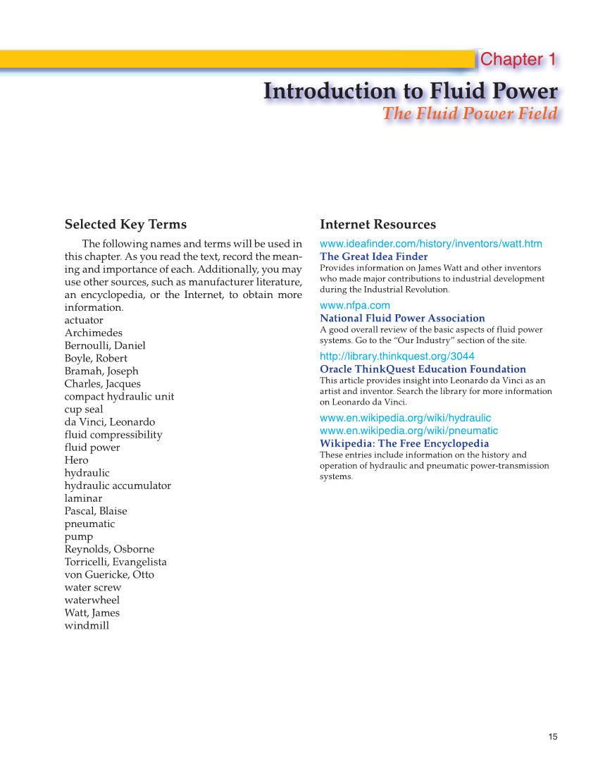 Fluid Power: Hydraulics and Pneumatics, 2nd Edition page 15
