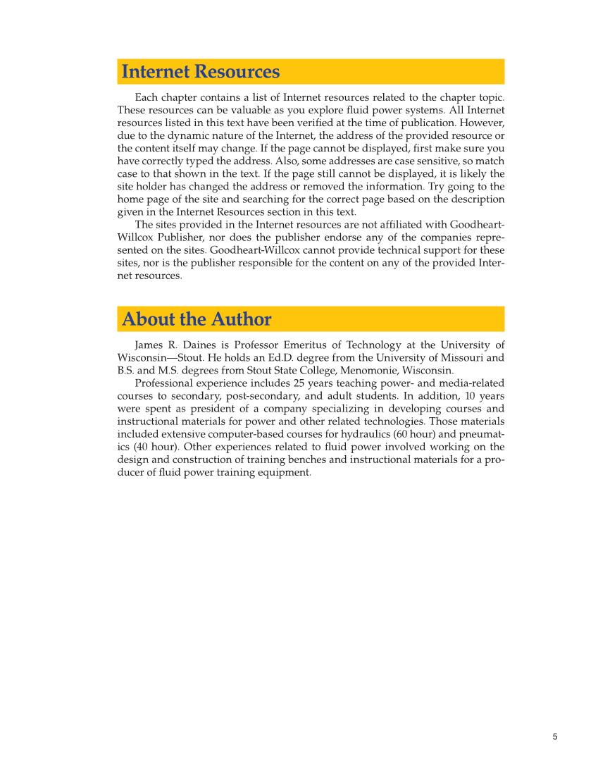 Fluid Power: Hydraulics and Pneumatics, 2nd Edition page 5