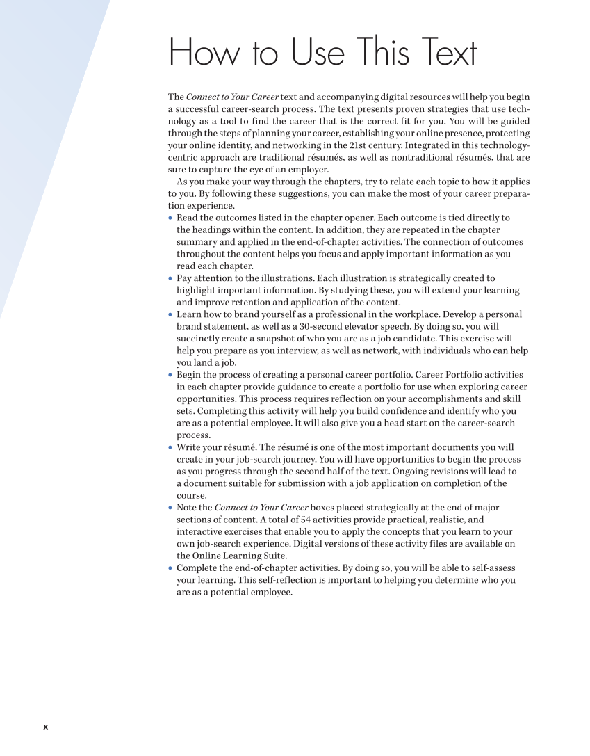 Connect to Your Career: Job-Search Skills for a Digital World, Canadian Edition page x