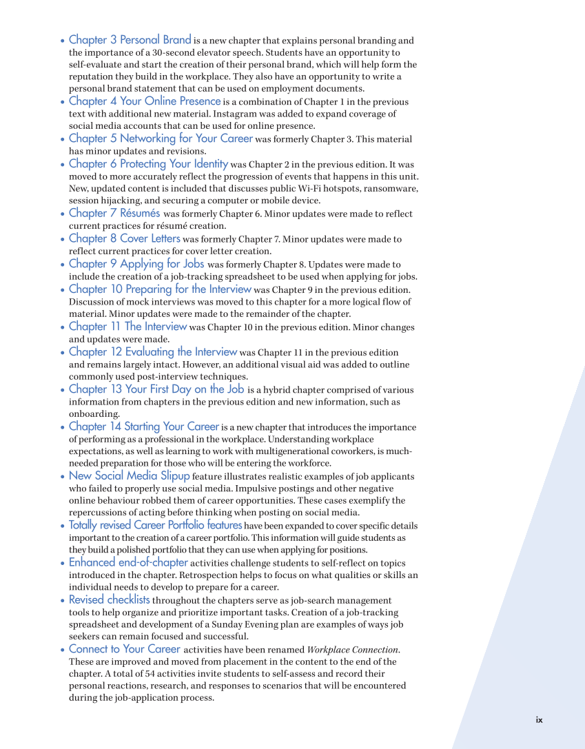 Connect to Your Career: Job-Search Skills for a Digital World, Canadian Edition page ix