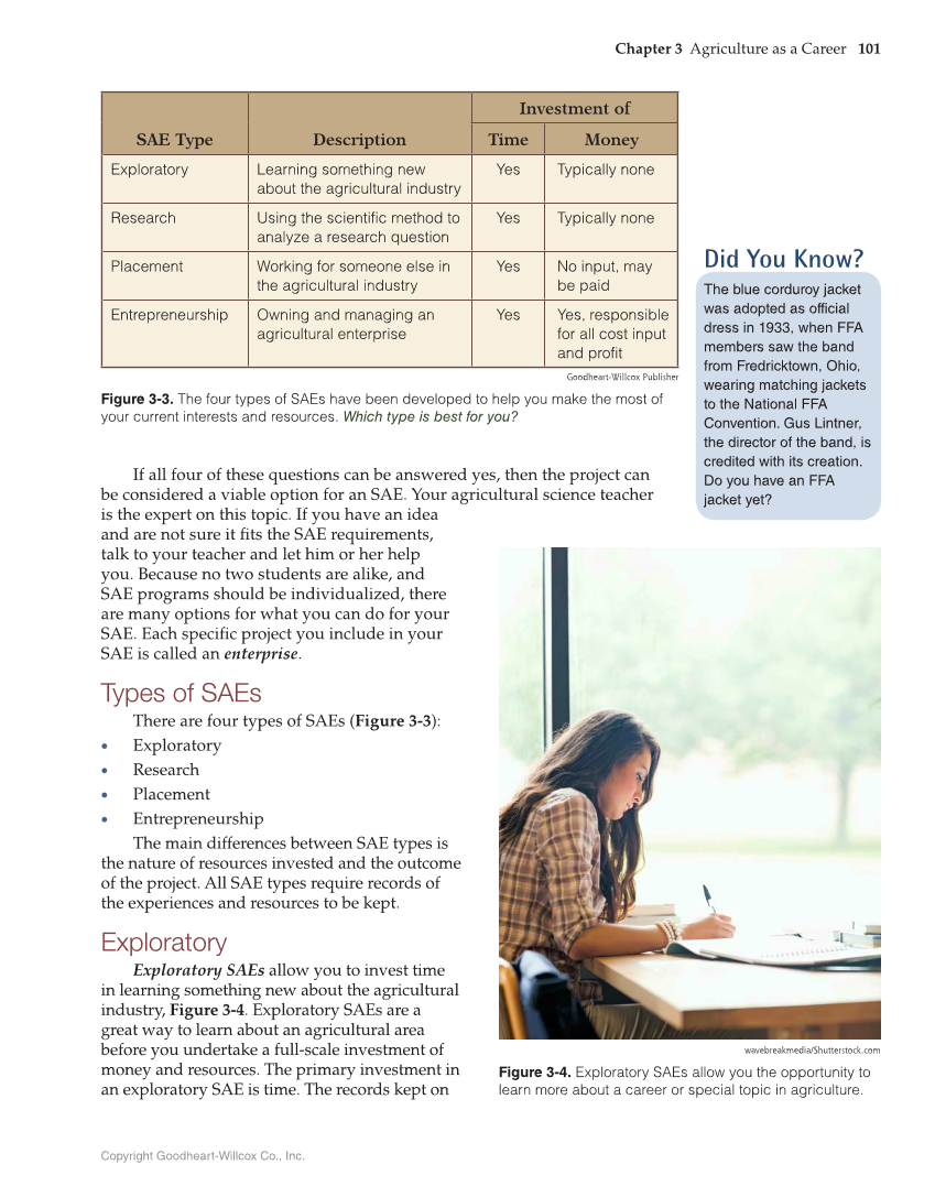 Principles of Agriculture, Food, and Natural Resources, 1st Edition page 101