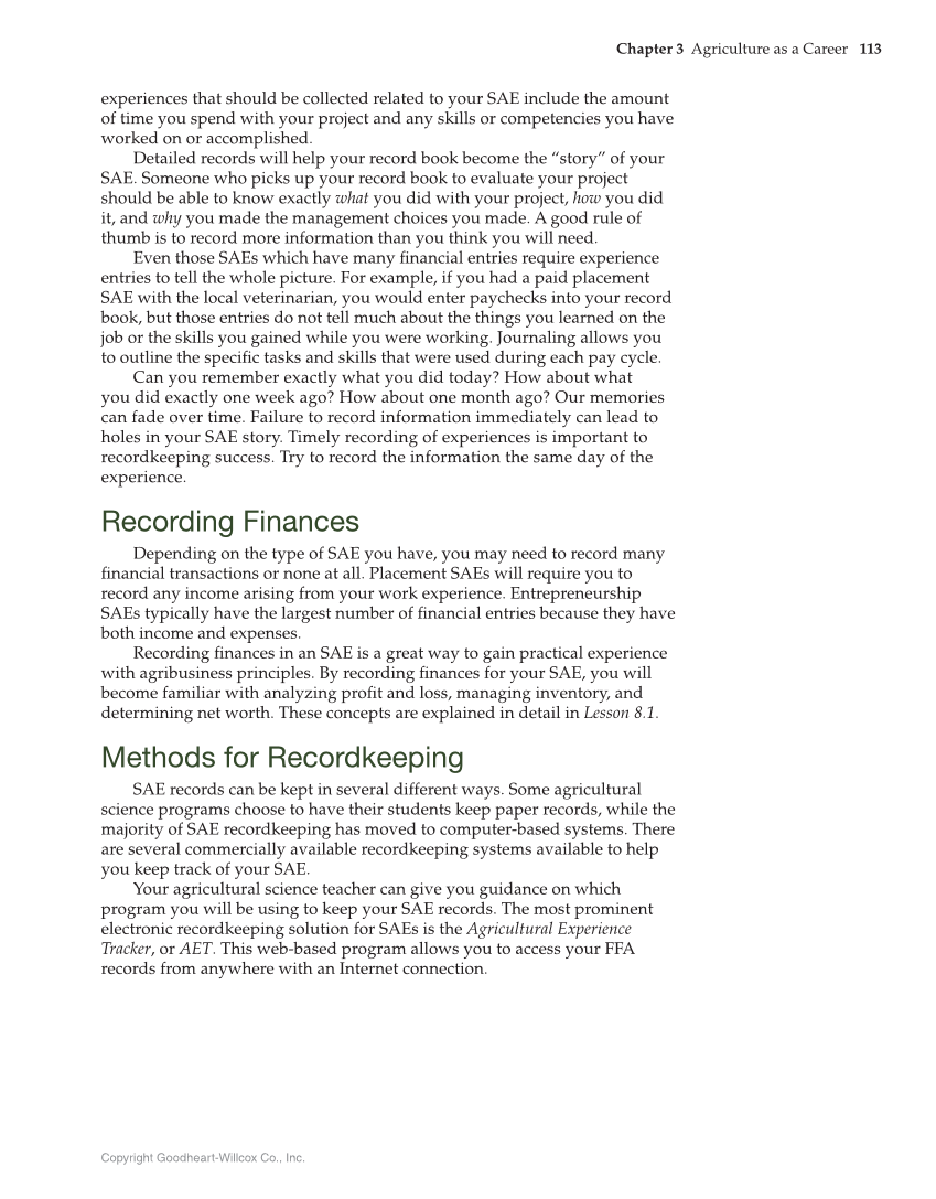 Principles of Agriculture, Food, and Natural Resources, 1st Edition page 113
