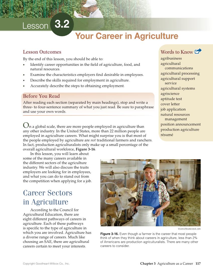 Principles of Agriculture, Food, and Natural Resources, 1st Edition page 117