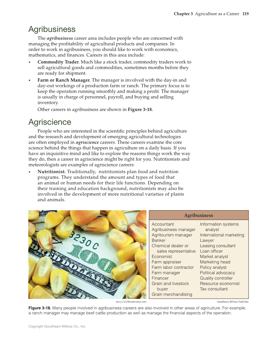 Principles of Agriculture, Food, and Natural Resources, 1st Edition page 119