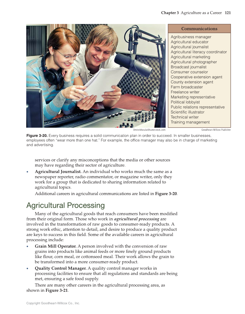 Principles of Agriculture, Food, and Natural Resources, 1st Edition page 121