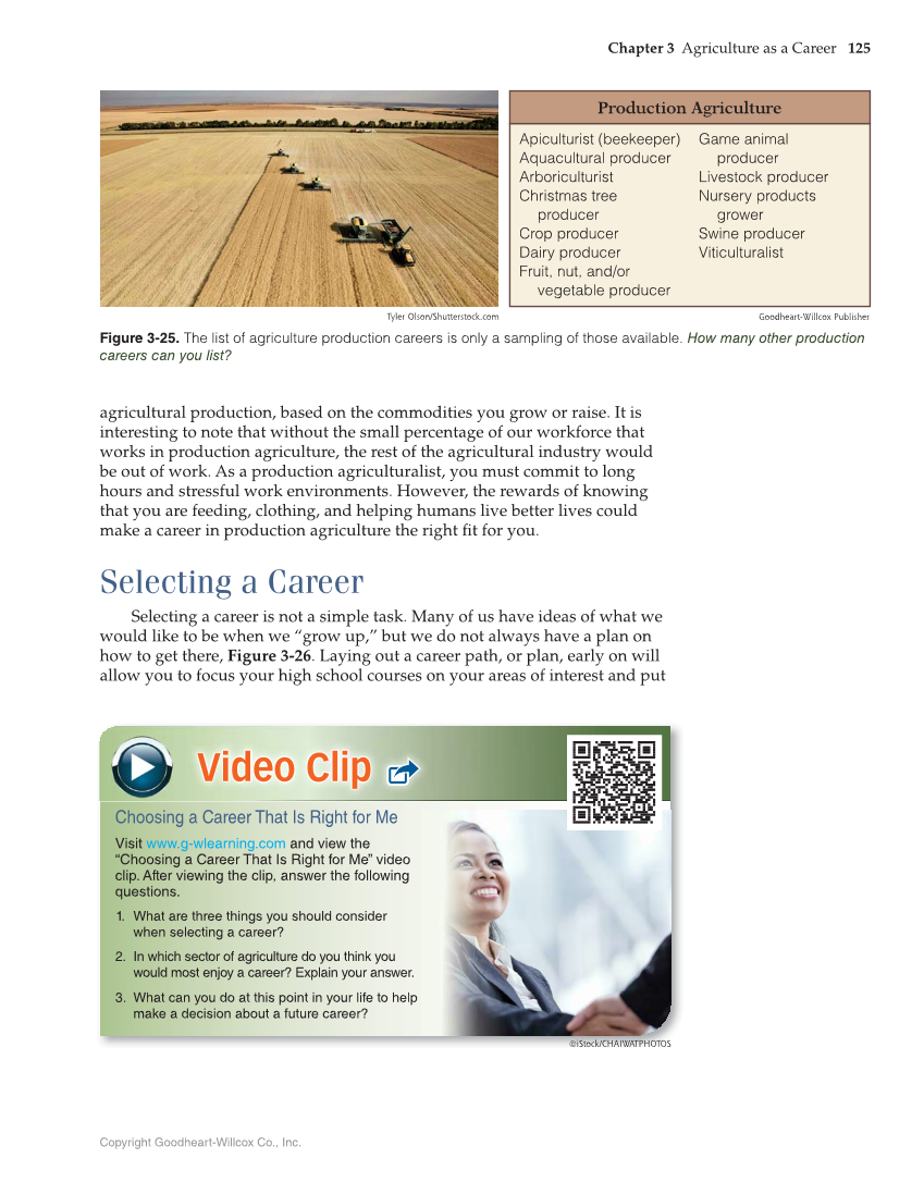 Principles of Agriculture, Food, and Natural Resources, 1st Edition page 125