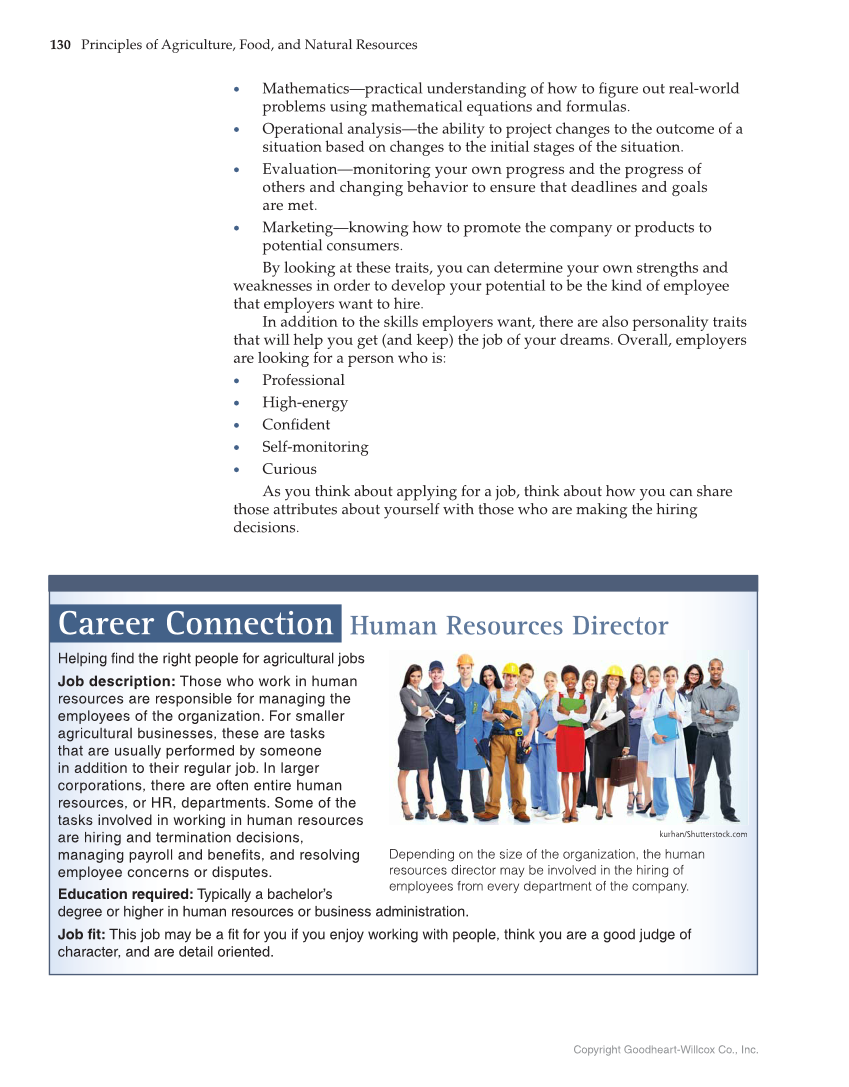 Principles of Agriculture, Food, and Natural Resources, 1st Edition page 130