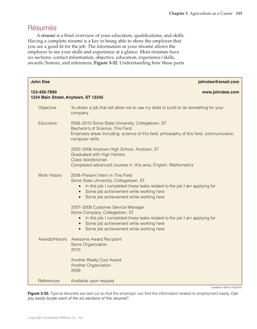 Principles of Agriculture, Food, and Natural Resources, 1st Edition page 133
