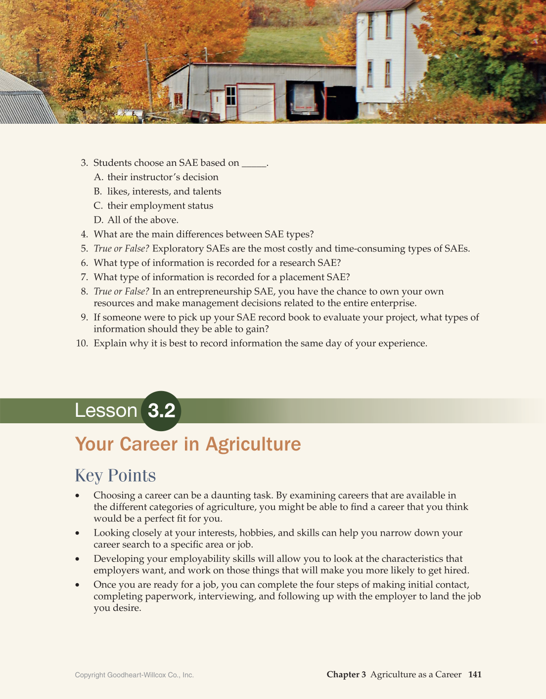 Principles of Agriculture, Food, and Natural Resources, 1st Edition page 141
