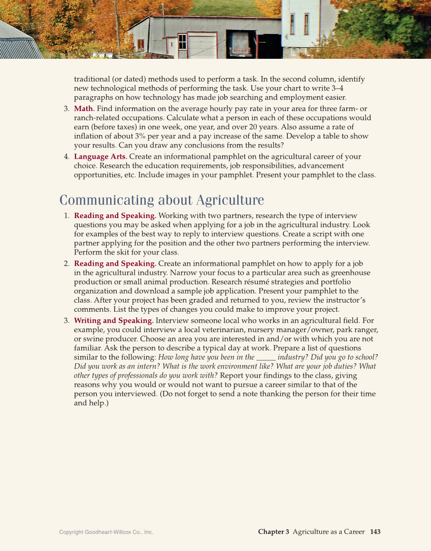 Principles of Agriculture, Food, and Natural Resources, 1st Edition page 143