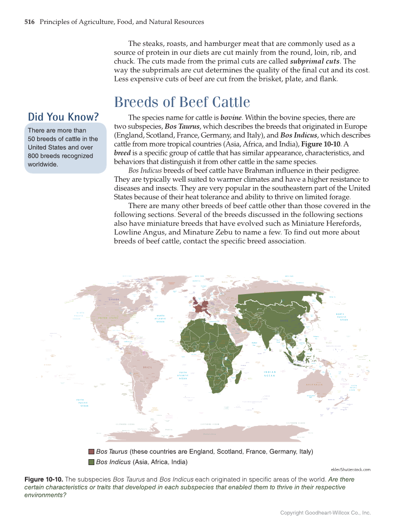 Principles of Agriculture, Food, and Natural Resources, 1st Edition page 516