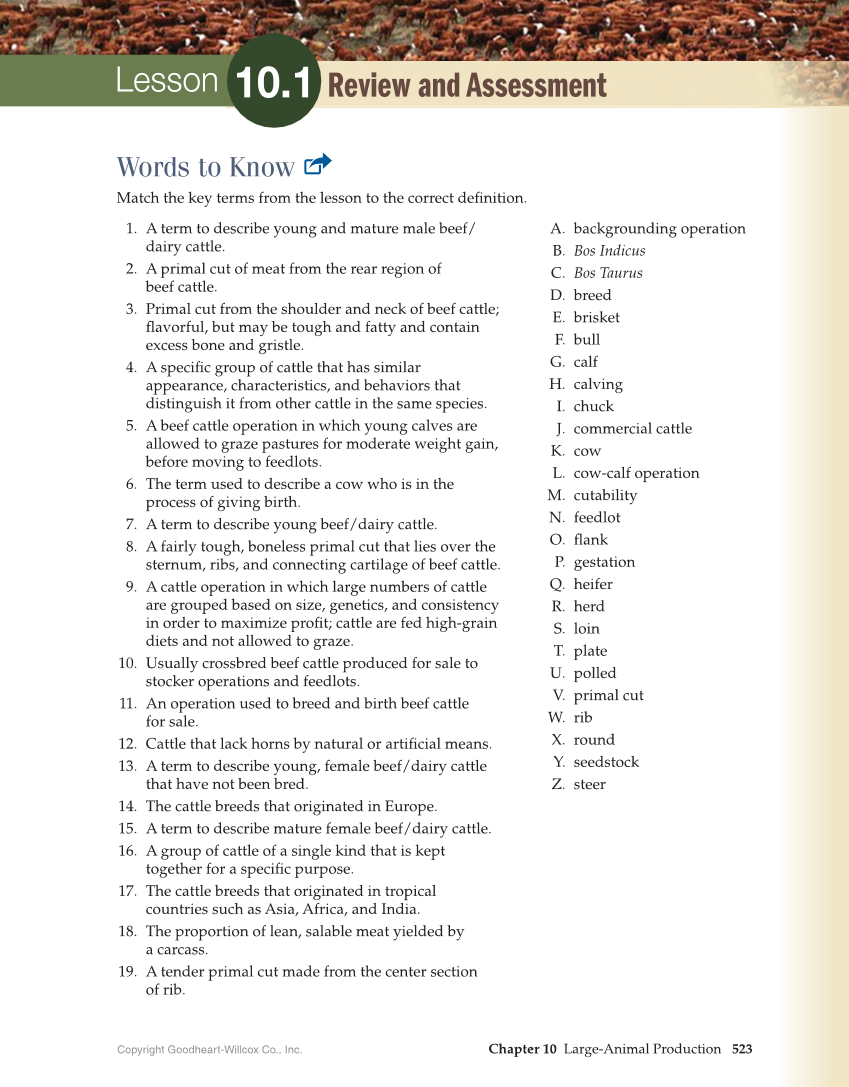 Principles of Agriculture, Food, and Natural Resources, 1st Edition page 523