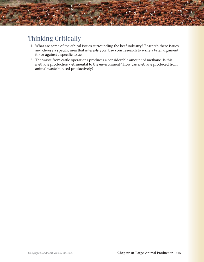 Principles of Agriculture, Food, and Natural Resources, 1st Edition page 525