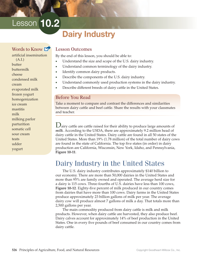 Principles of Agriculture, Food, and Natural Resources, 1st Edition page 526